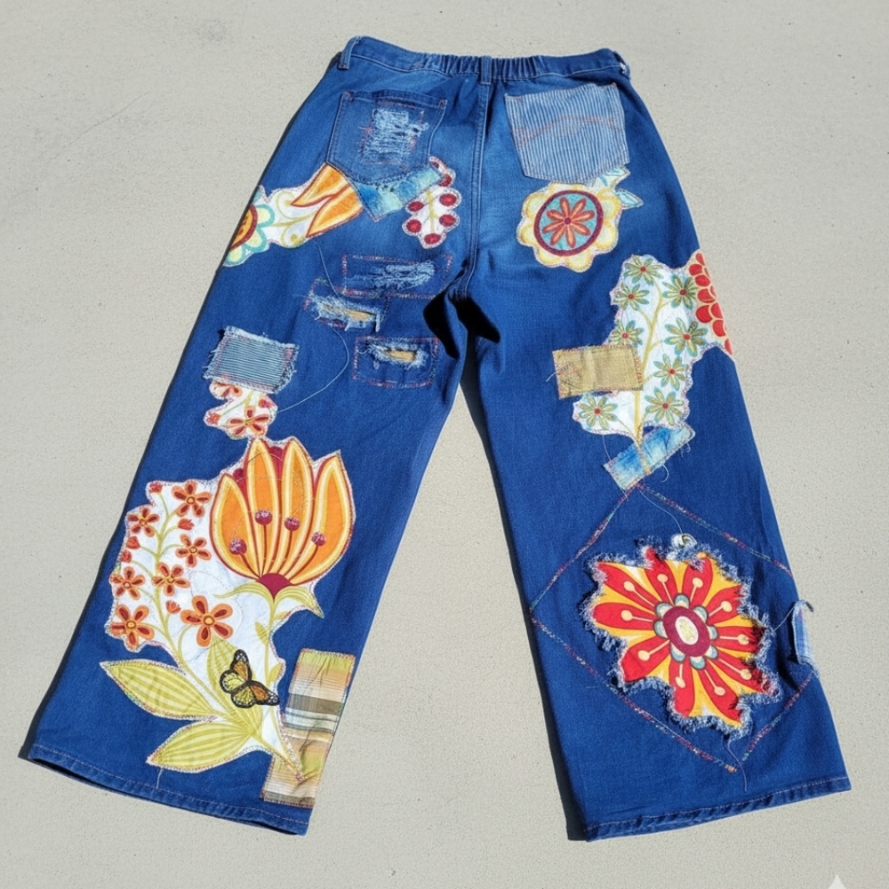 Womens Custom Handcrafted Patchwork Jeans By Thre… - image 4